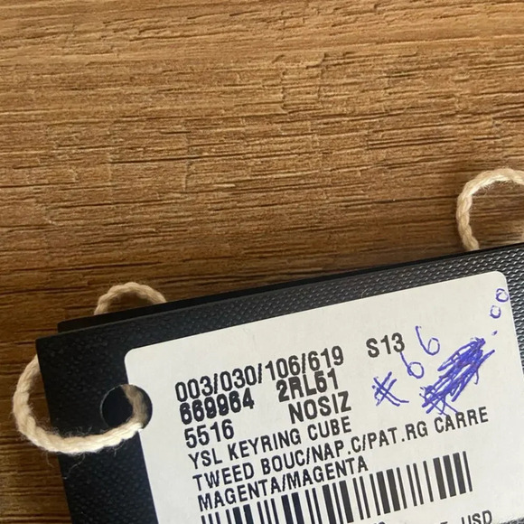 Saint Laurent Jamie Charm Pouch Boucle & Leather Magenta Pink - Picture 8 of 8